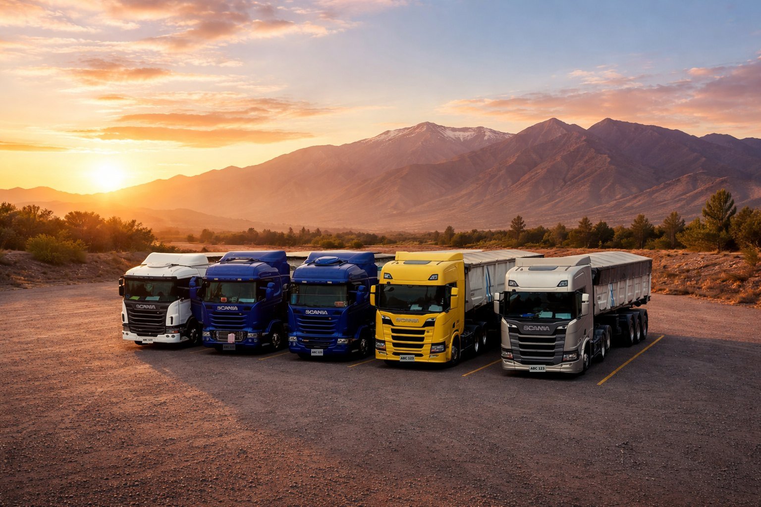 Flota de Transportes Merco Sud en la cordillera